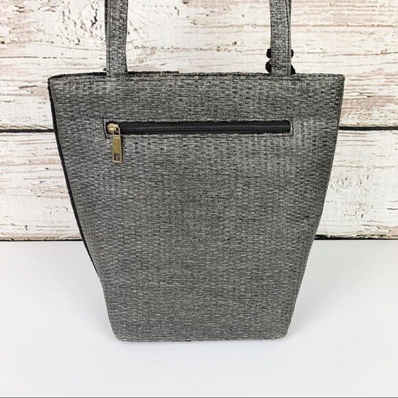 Woven Metallic Beaded Embellished Shoulder Bag - Picture 3 of 5